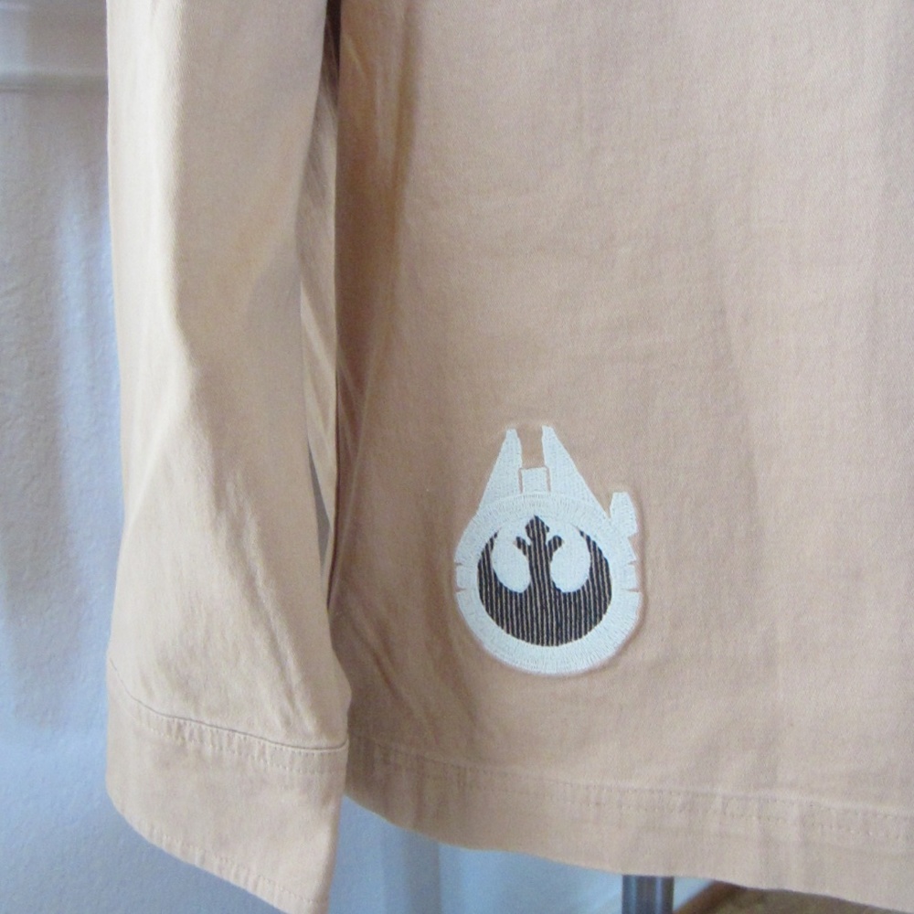 Disney Star Wars Button Down Jacket Brown Long Sleeve Collared Large Unisex - Picture 3 of 7